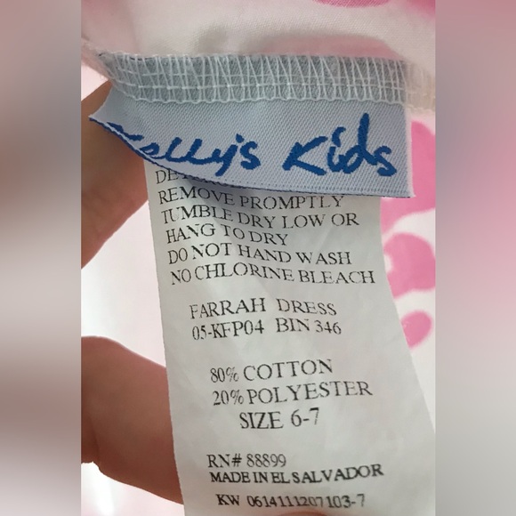 Kelly’s Kids Farah Dress white & pink ruffles sleeve dress size 6-7 years - Picture 4 of 5